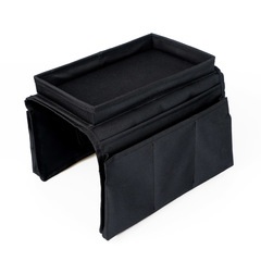 alvi Organiseur de canapé Sofa Master Couleur noir Avec 6 poches et 1 plateau PolyesterTRÈS PRATIQUE