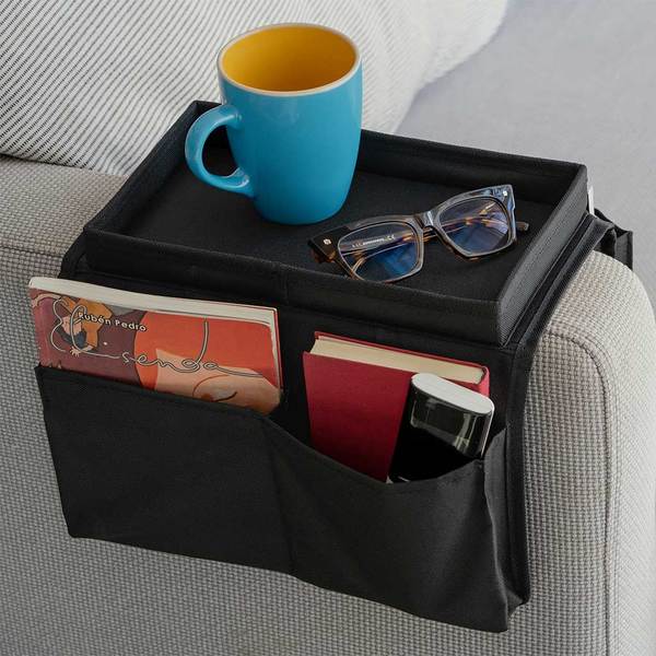 Balvi Organizador de sofà Sofa Master Color negro Con 6 bolsillos y bandeja PoliésterMUY PRÁCTICO