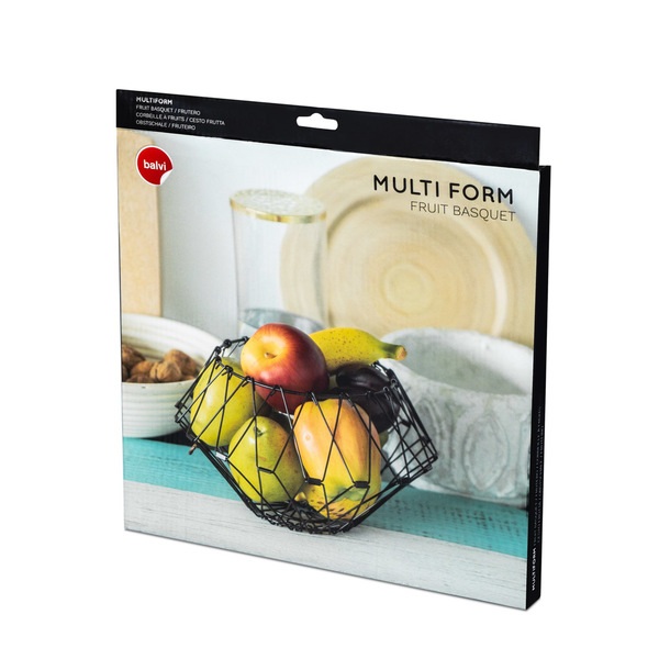 Balvi Frutero Multi Form Color negro Contenedor decorativo Ajustable MetalMODIFICA SU FORMA