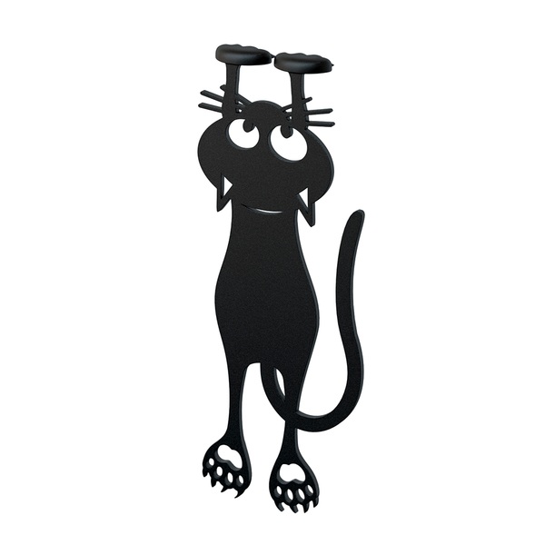 Balvi Marcapáginas Curious Color negro Con forma de gato 12cm Plástico/nylonPRÁCTICO