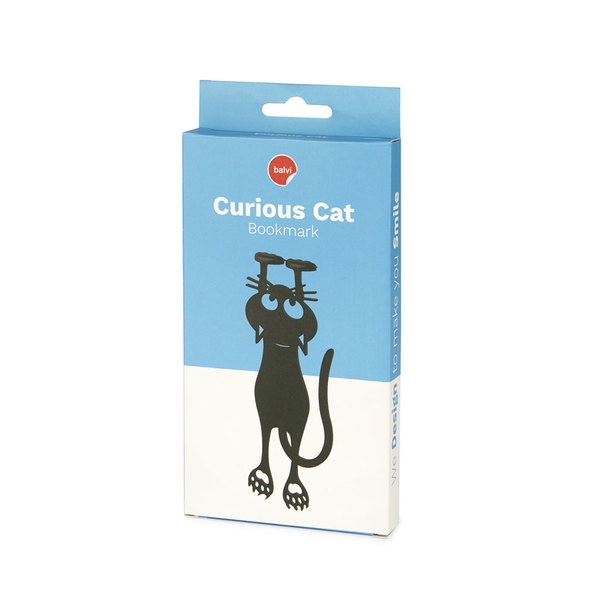 Balvi Marcapáginas Curious Color negro Con forma de gato 12cm Plástico/nylonPRÁCTICO