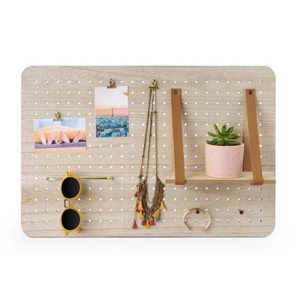 alvi Tablero multiusos Peg Wall Con 7 accesorios Para fotos, notas, llaves y otros complementos Deco