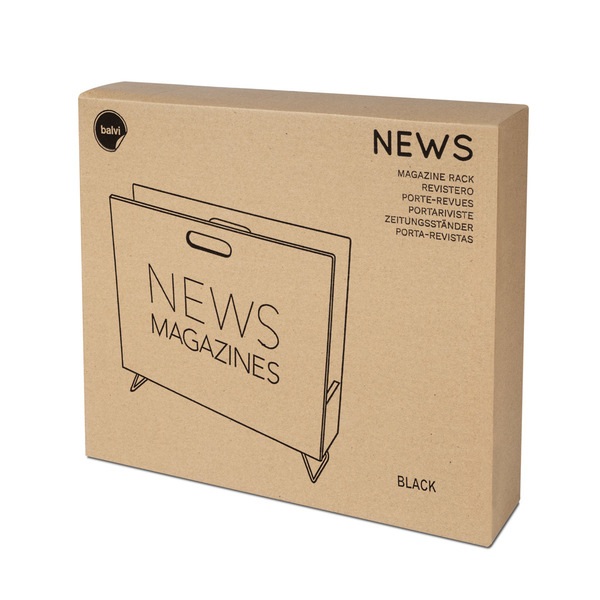 alvi Revistero News Color negro Para revistas, catálogos y diarios Con asa Madera DMGRAN CAPACIDAD Y