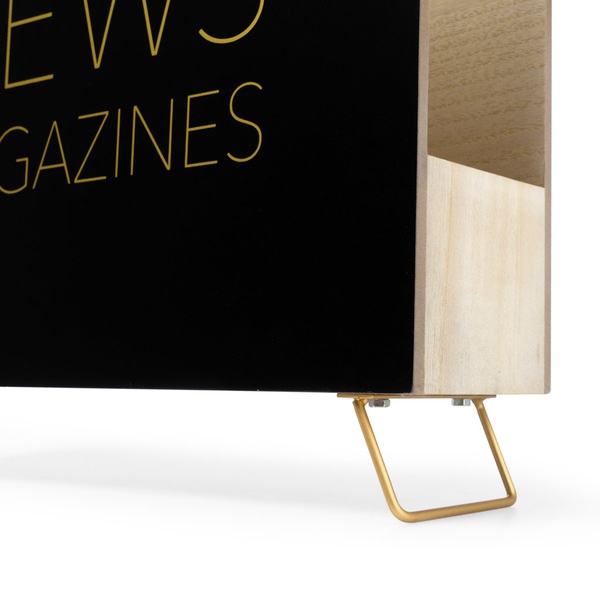 alvi Revistero News Color negro Para revistas, catálogos y diarios Con asa Madera DMGRAN CAPACIDAD Y