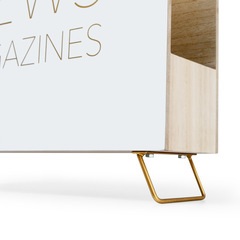 alvi Magazine rack News White colour For magazines, catalogs and newspapers Handle MDF woodHIGH CAPA