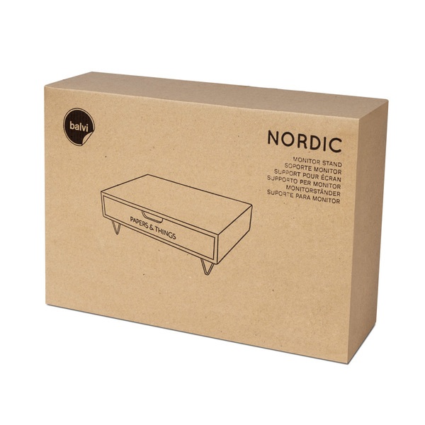 Balvi Monitor stand Nordic White colour Alza screens Drawer MDF wood 34,4cmHEALTHY