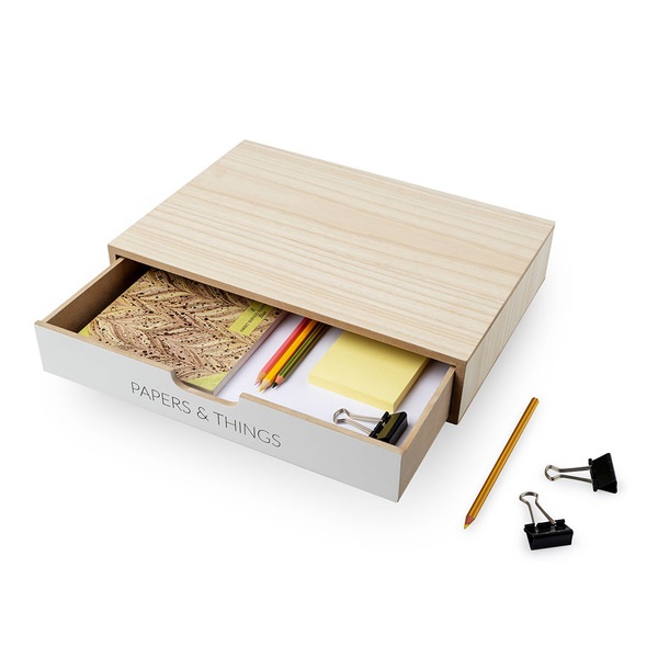 Balvi Monitor stand Nordic White colour Alza screens Drawer MDF wood 34,4cmHEALTHY