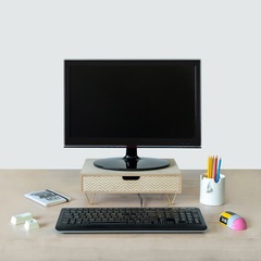 Balvi Monitor stand Nordic Wood colour Alza screens Drawer MDF wood 34,4cmHEALTHY