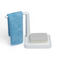 alvi Geschirrspülset Minim Farbe weiß Mit Tuchhalter Mit Schwamm Mit rutschfesten Gummiauflagen aus