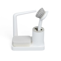 alvi Set lave-vaisselle Minim Couleur blanc Avec brosse, éponge et support pour torchon Avec des ant