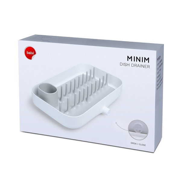 alvi Dish drainer Minim White colour Great capacity Drain Non-slip feet ABS plastic 41cmGREAT CAPACI