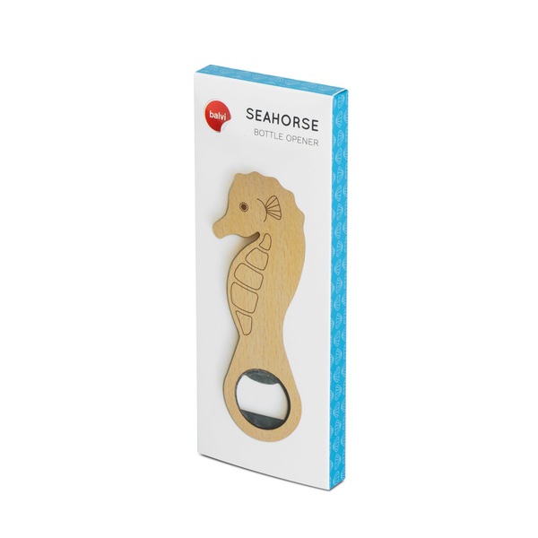 Balvi Abrebotellas Seahorse En forma de caballito de mar Madera/inoxDISEÑO DIVERTIDO