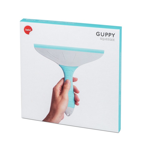 alvi Fensterreiniger Guppy Farbe blau/grau In Form eines Fischs Mit Saugnapf-Aufhänger ABS/TPR-Kunst