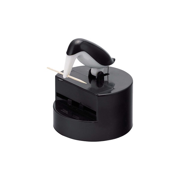 alvi Palillero Pelican Color negro Dispensador de palillos Divertido y decorativo PlásticoFÁCIL Y DI