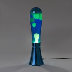 alvi Lavalampe Magma Farbe blau Farbe Lava limettengrün Glühlampe inbegriffen Aluminium/Glas 45 cmDE