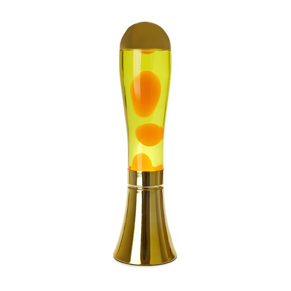 alvi Lampe Lava Magma Couleur dorée Lampe avec lave originale et amusante Article de déco moderne Al