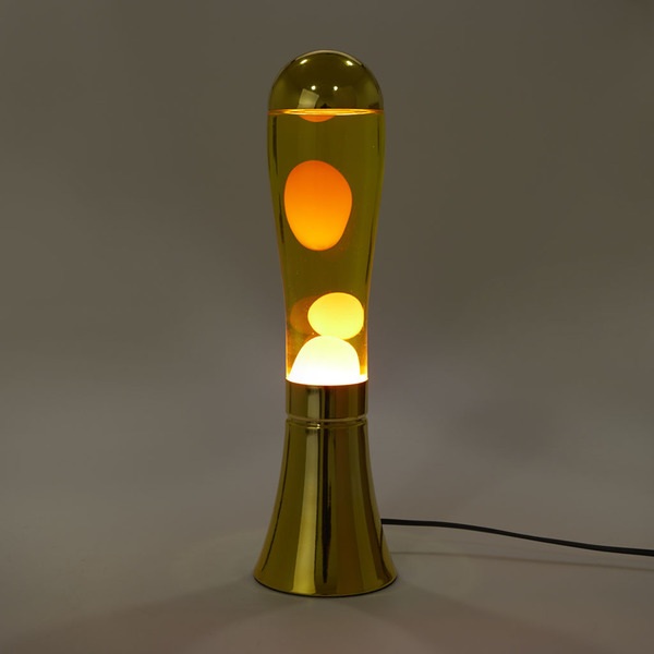 alvi Lampe Lava Magma Couleur dorée Lampe avec lave originale et amusante Article de déco moderne Al
