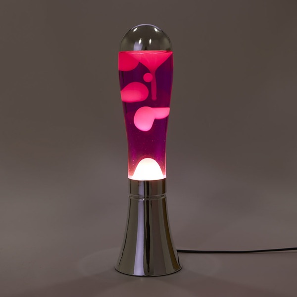 alvi Lámpara lava Magma Color plateado y rosa lámpara de lava original y divertida Moderno elemento