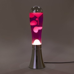 alvi Lampe Lava Magma Couleur argent et rose Lampe avec lave originale et amusante Article de déco m