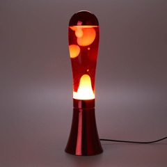 alvi Lavalampe Magma Rot Farbe Original und Spaß Lampe Lava Modernes Dekorationselement Aluminium/Gl