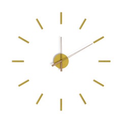 alvi Reloj de pared Stick Tack Color amarillo Con adhesivos Movimiento silencioso 1xAA no incluida M