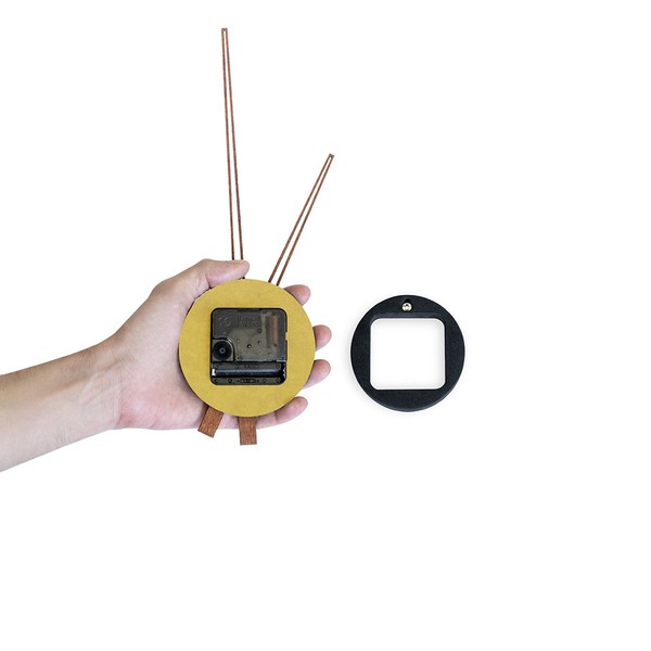 alvi Reloj de pared Stick Tack Color amarillo Con adhesivos Movimiento silencioso 1xAA no incluida M