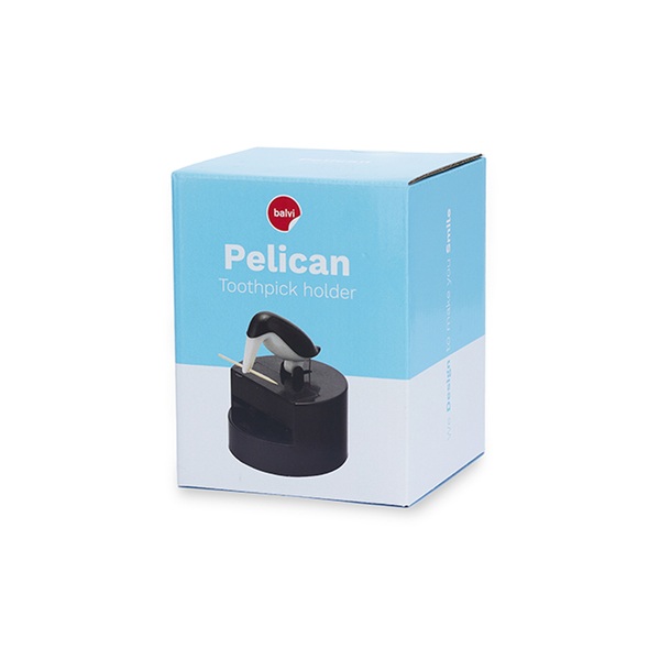 alvi Palillero Pelican Color negro Dispensador de palillos Divertido y decorativo PlásticoFÁCIL Y DI