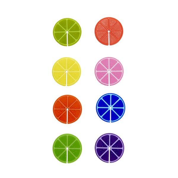 alvi Marca copas Fruit Party Set de 8 unidades Marcacopas o marcavasos Ideal para reuniones, fiestas