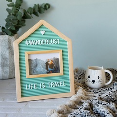 alvi Cadre & Tableau avec des lettres Home Couleur vert Pour photo de 10x15 cm Avec des lettres, des