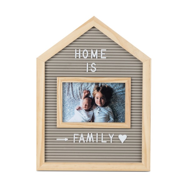 alvi Marco & tablero letras Home Color gris Para fotos de 10x15 Con letras, números y símbolos Mader