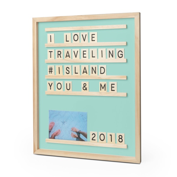 Balvi Tablero letras y fotos Memories Color verde Con 79 piezas Madera 46x37cmTABLERO PARA MENSAJES