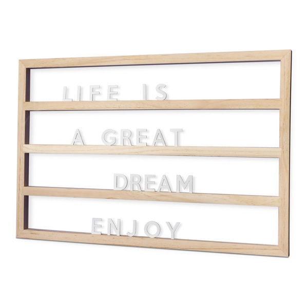 Balvi Letter board Nature Wood colour 79 letters, numbers and symbols Wood 60x40cmBOARD FOR MESSAGES