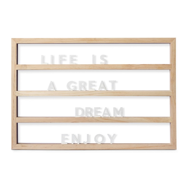 Balvi Letter board Nature Wood colour 79 letters, numbers and symbols Wood 60x40cmBOARD FOR MESSAGES