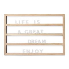 alvi Tableau avec lettres Nature Couleur bois 79 lettres, chiffres et symboles Bois 60x40cmTABLEAU P