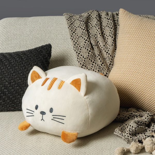 Balvi Cojín Kitty Blanco Forma de gato Suave y muy blando Poliéster