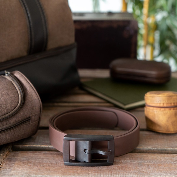alvi Cinturón Traveller l'Hédoniste Color marrón Ideal para viajar Fabricado sin metales No activa l