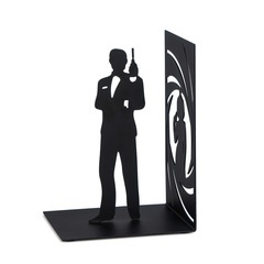 Balvi Secret Agent Schwarze Buchstützte aus Metall