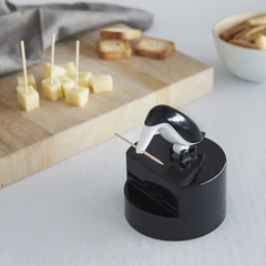 alvi Toothpick holder Pelican Black colour Toothpick Dispenser Fun and decorative PlasticEASY AND FU