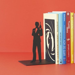 Balvi Secret Agent decorative metal bookend in black colour