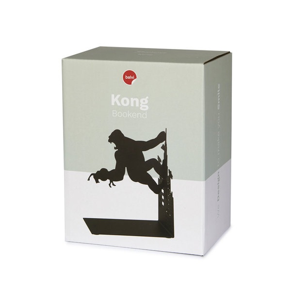 Balvi - Kong sujetalibros decorativo de metal en color negro