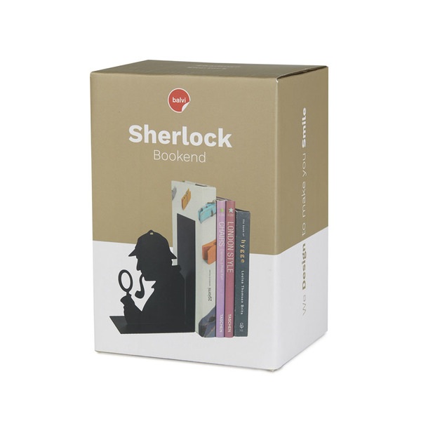 Balvi - Sherlock Schwarze Buchstützte aus Metall