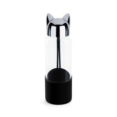 alvi Bouteille Cat Couleur noir Bouteille d'eau pour le voyage, la table de nuit et le bureau En for
