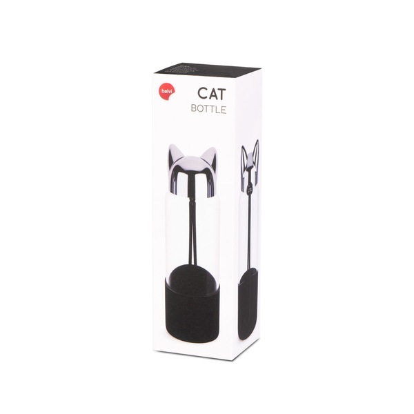 alvi Bouteille Cat Couleur noir Bouteille d'eau pour le voyage, la table de nuit et le bureau En for