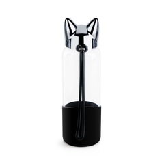 alvi Bouteille Cat Couleur noir Bouteille d'eau pour le voyage, la table de nuit et le bureau En for