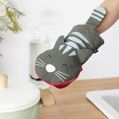 alvi Guantone cucina Meow! Colore Grigio In forma di gatto Manopola da forno Mitt resistente fino a