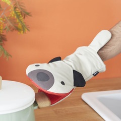 alvi Manopla cocina Woof! Color beige En forma de perro Manopla para horno Resistente al calor 250ºC