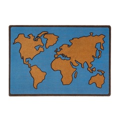 alvi Paillasson World Map Couleur bleu Paillasson pour exterieur comme interieur Polyester/PVC 45x65