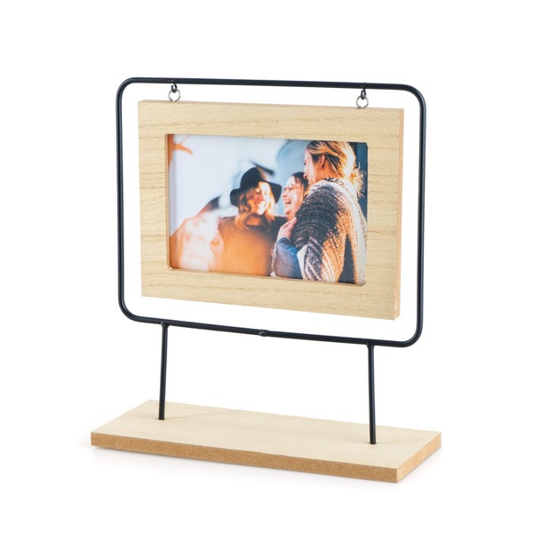 alvi Fotorahmen Nordic Schwarz Fassungsvermögen: 1 Foto 10 x 15 cm Fotorahmen Tischmodell Holz/Metal