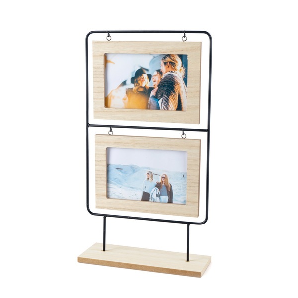 alvi Multiple photo frame Nordic Black colour Capacity: 2 photos 10x15cm photo frame Desktop Wood/me
