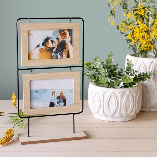alvi Multiple photo frame Nordic Black colour Capacity: 2 photos 10x15cm photo frame Desktop Wood/me